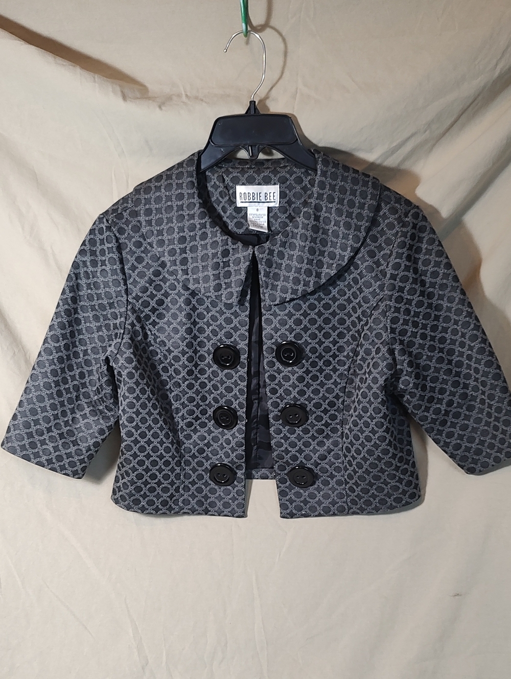 Robbie Bee Geometric Cropped Blazer Jacket Size 8